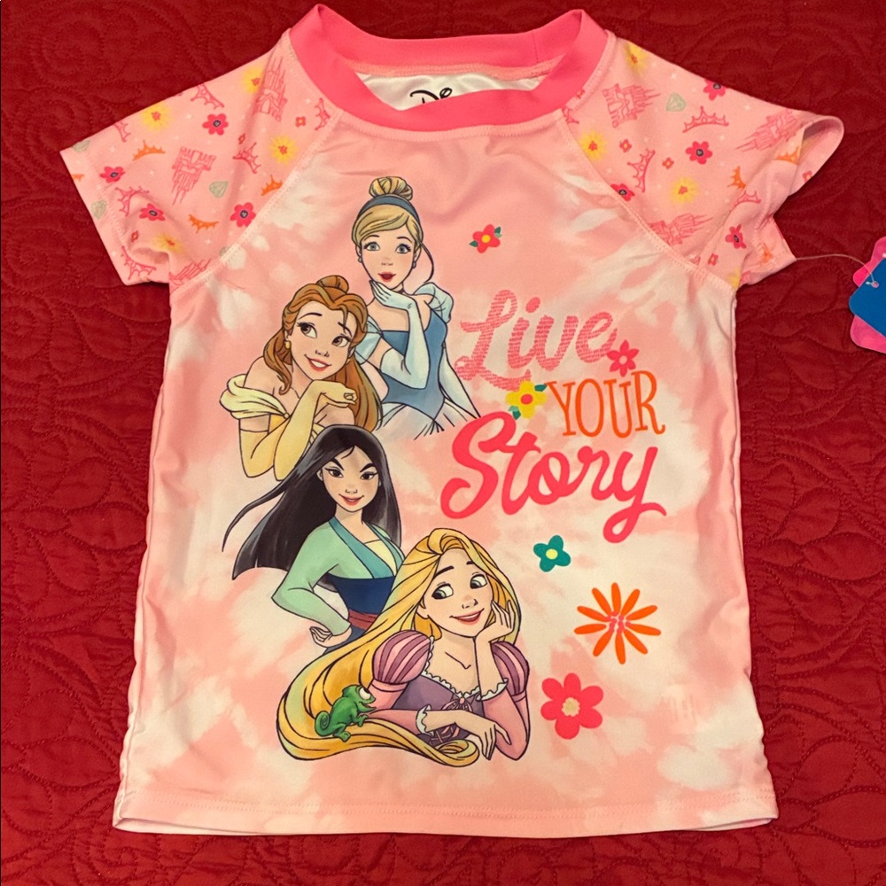 Disney Pink Princess Swim Shirt 6x